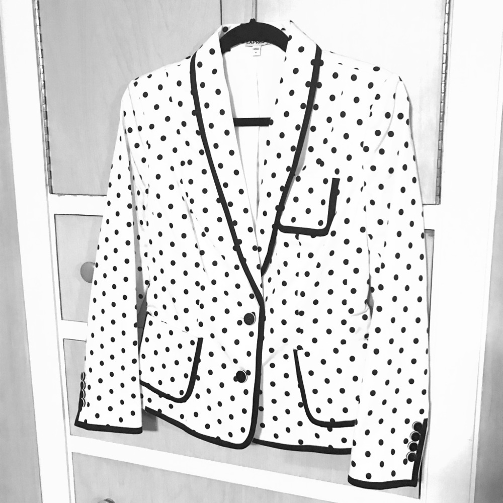 White Polka Dot Express Blazer